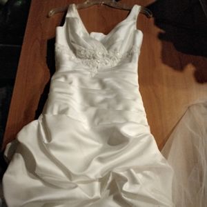 David's Bridal Wedding Dress & Veil